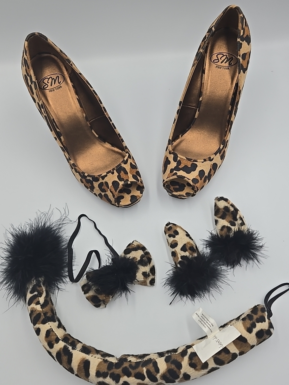 SM New York Leopard Print Peep-Toe Pumps - Leopard